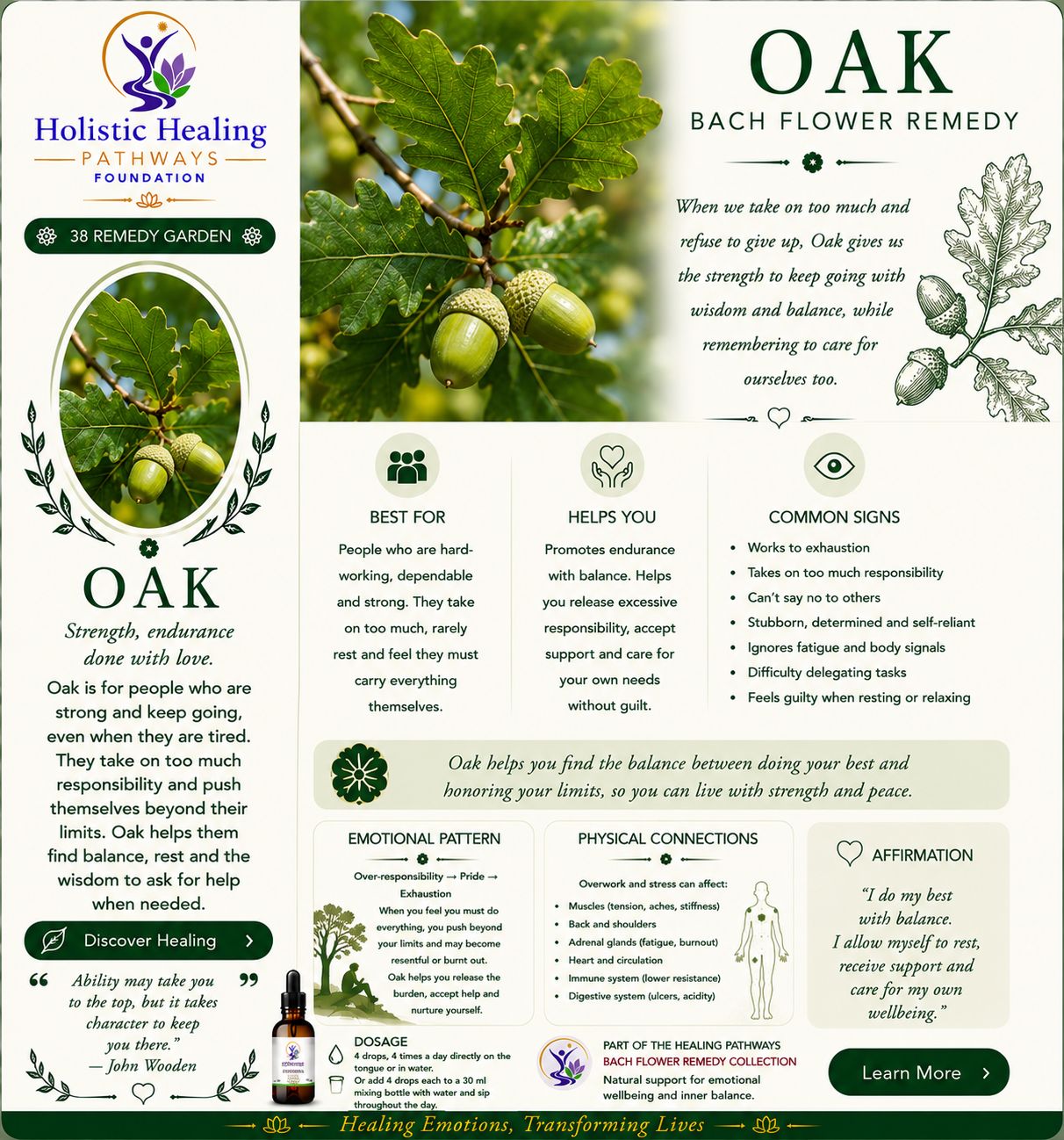 Oak — Bach flower remedy