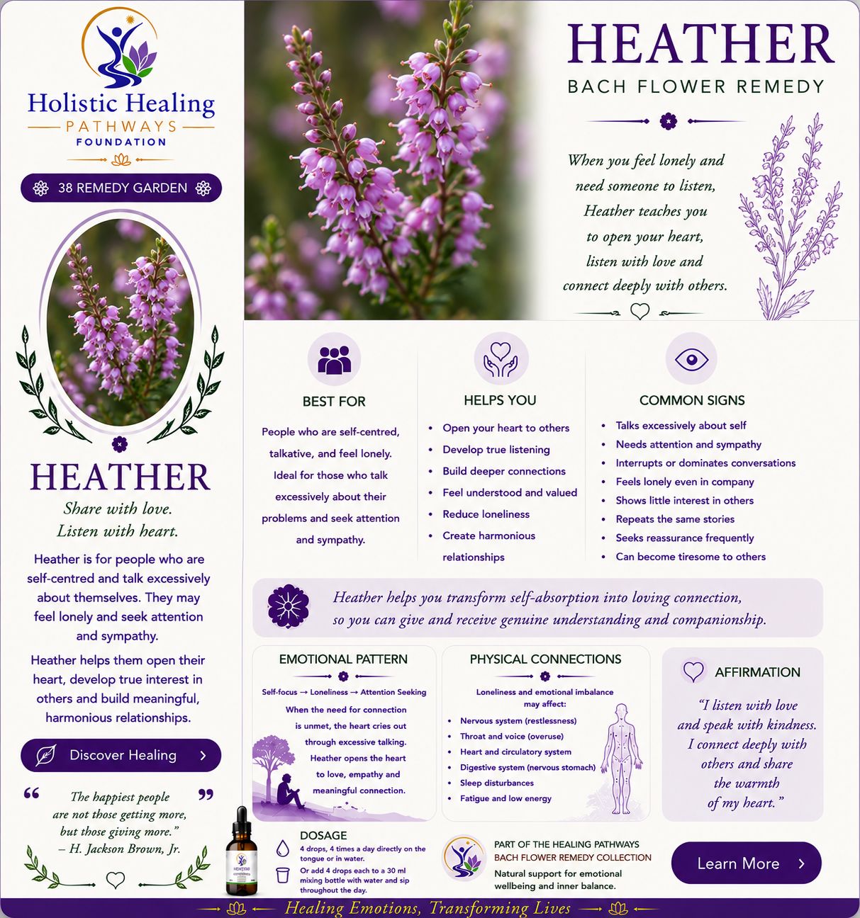 Heather — Bach flower remedy